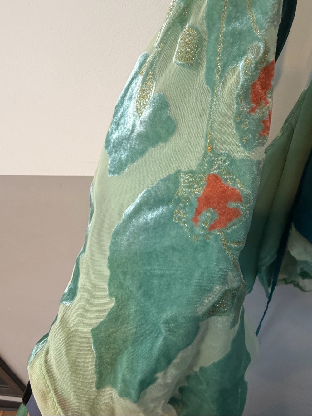 Claw the Label La Piazza Set NWT Green Floral Silk Pant Set Wedding Guest Resort - Picture 15 of 16